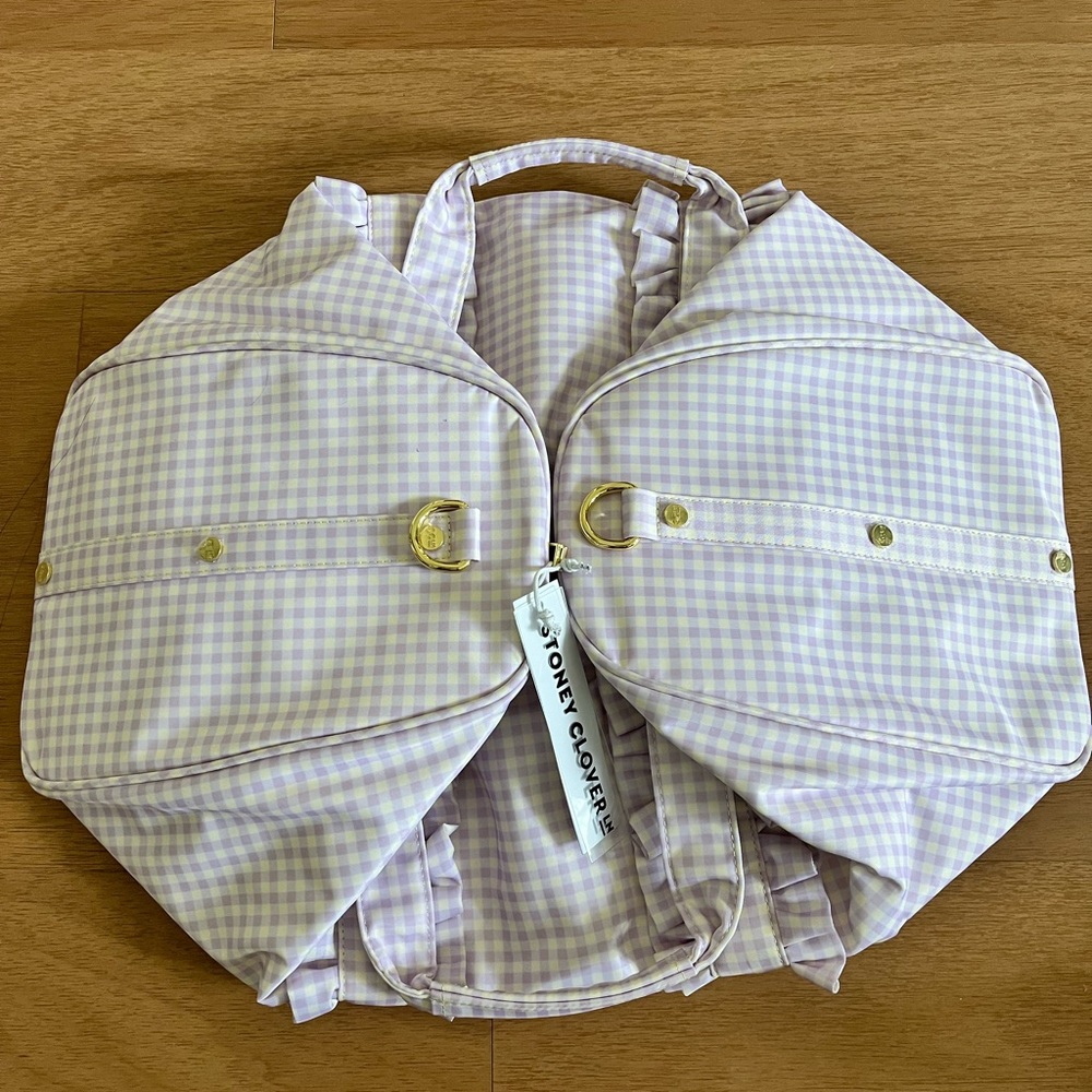 Stoney clover lane SCL pastel picnic lavender gingham duffle